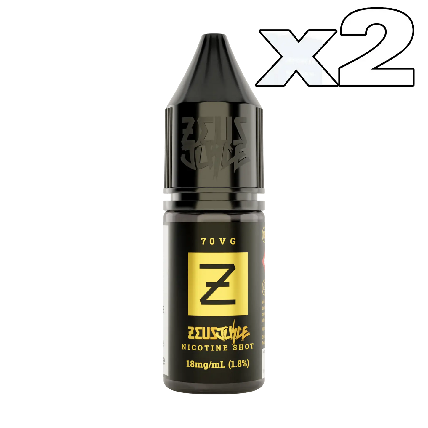 2x Zeus Juice 70vg / 30pg Nicotine Shot