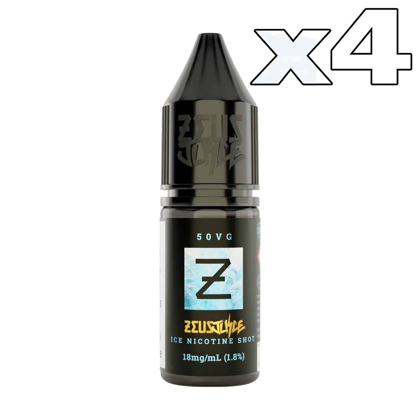 4x Zeus Juice 50vg / 50pg ICE Nicotine Shot