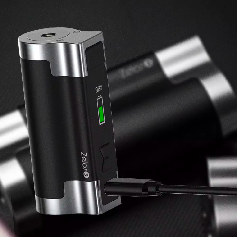 Sporting a 2 amp charging capacity, the Aspire Zelos 3 mod can charge its monumental battery in a short amount of time, guaranteeing you reassurance in your battery life.