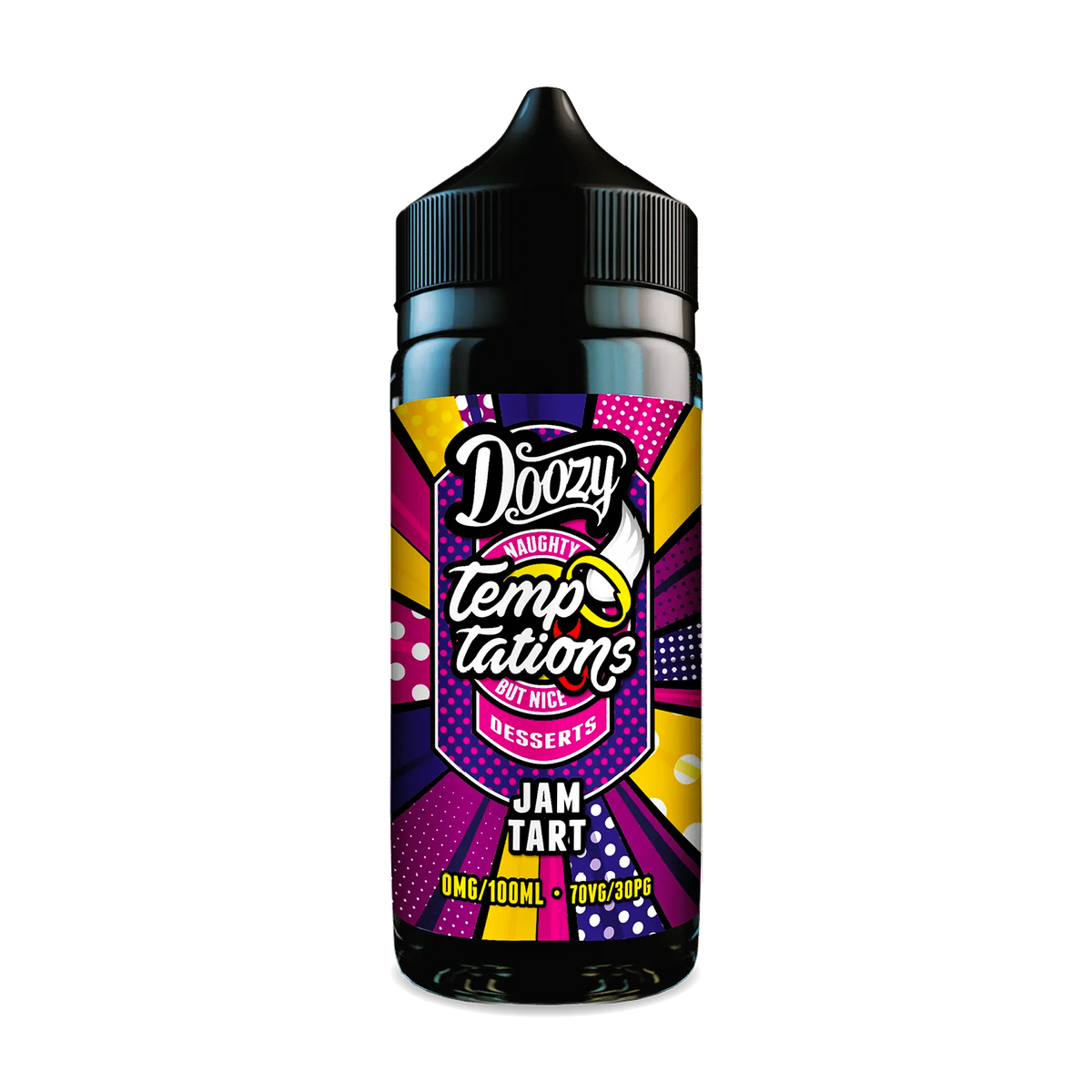 Jam Tart shortfill by Doozy Temptations recreates the flavour of a classic dessert with rich pastry and the sweet, tart taste of strawberry jam for fruity vape.