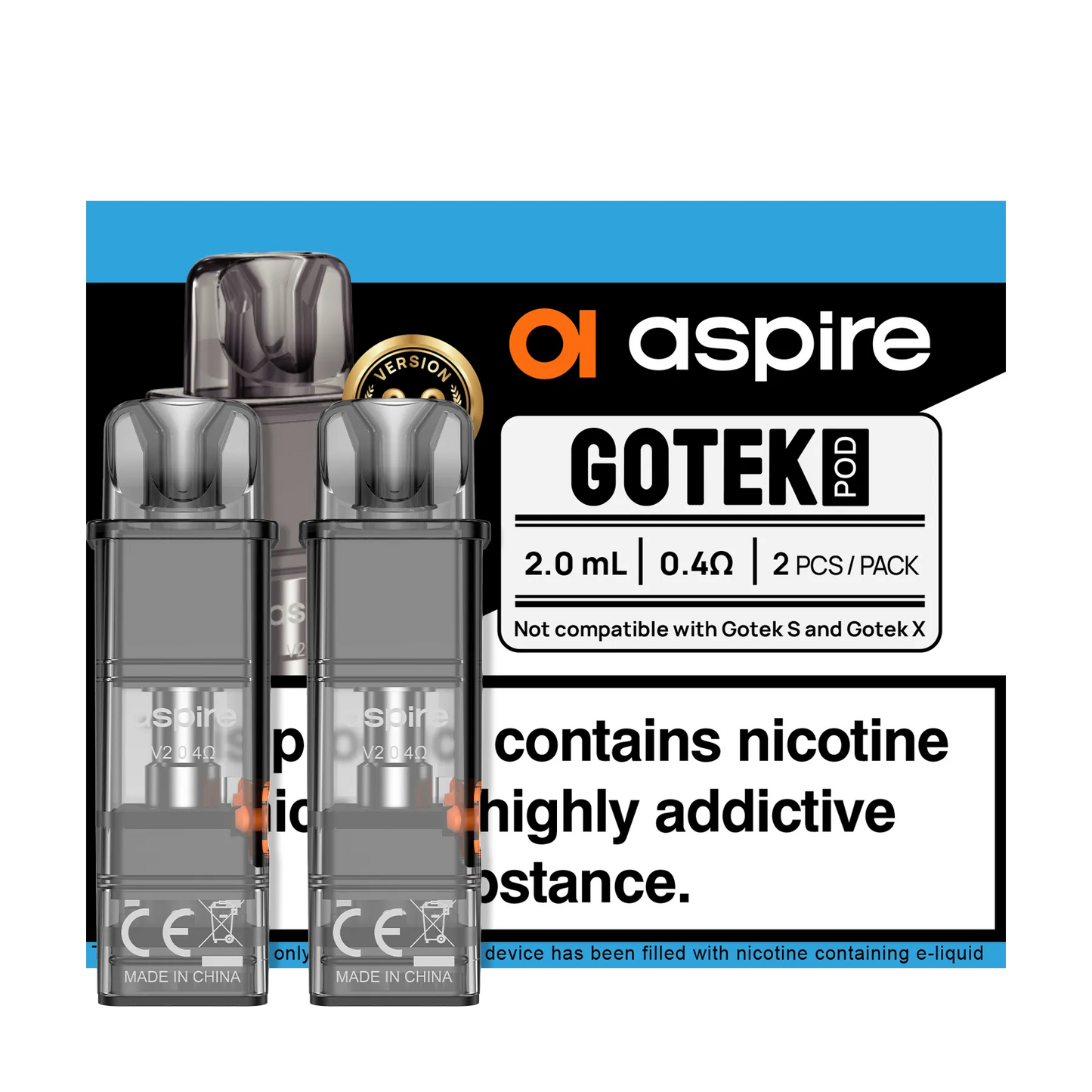 Aspire GoteK Replacement V2 Pods 2 Pack