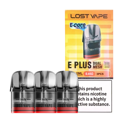 Lost Vape E-Plus Dual Mesh Replacement Pods - 0.45 ohm