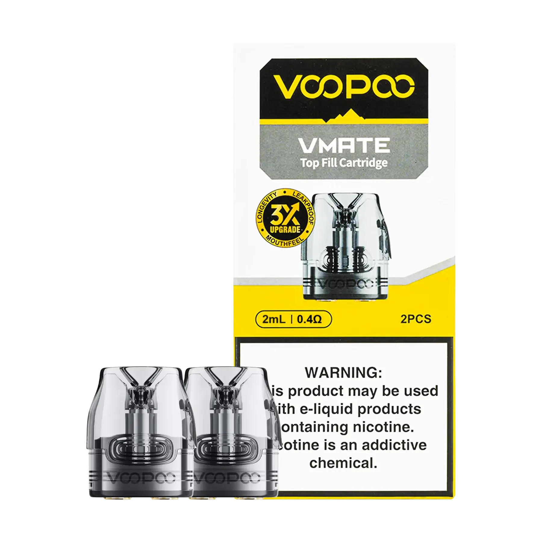 Voopoo Vmate V1 Top Fill Replacement Pods - 0.4 ohm 2ml