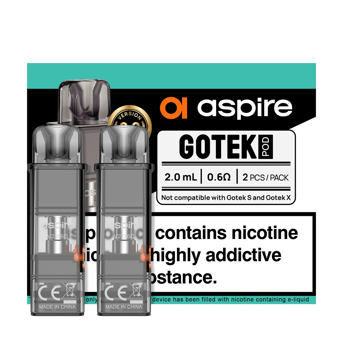 Aspire GoteK Replacement V2 Pods 2 Pack