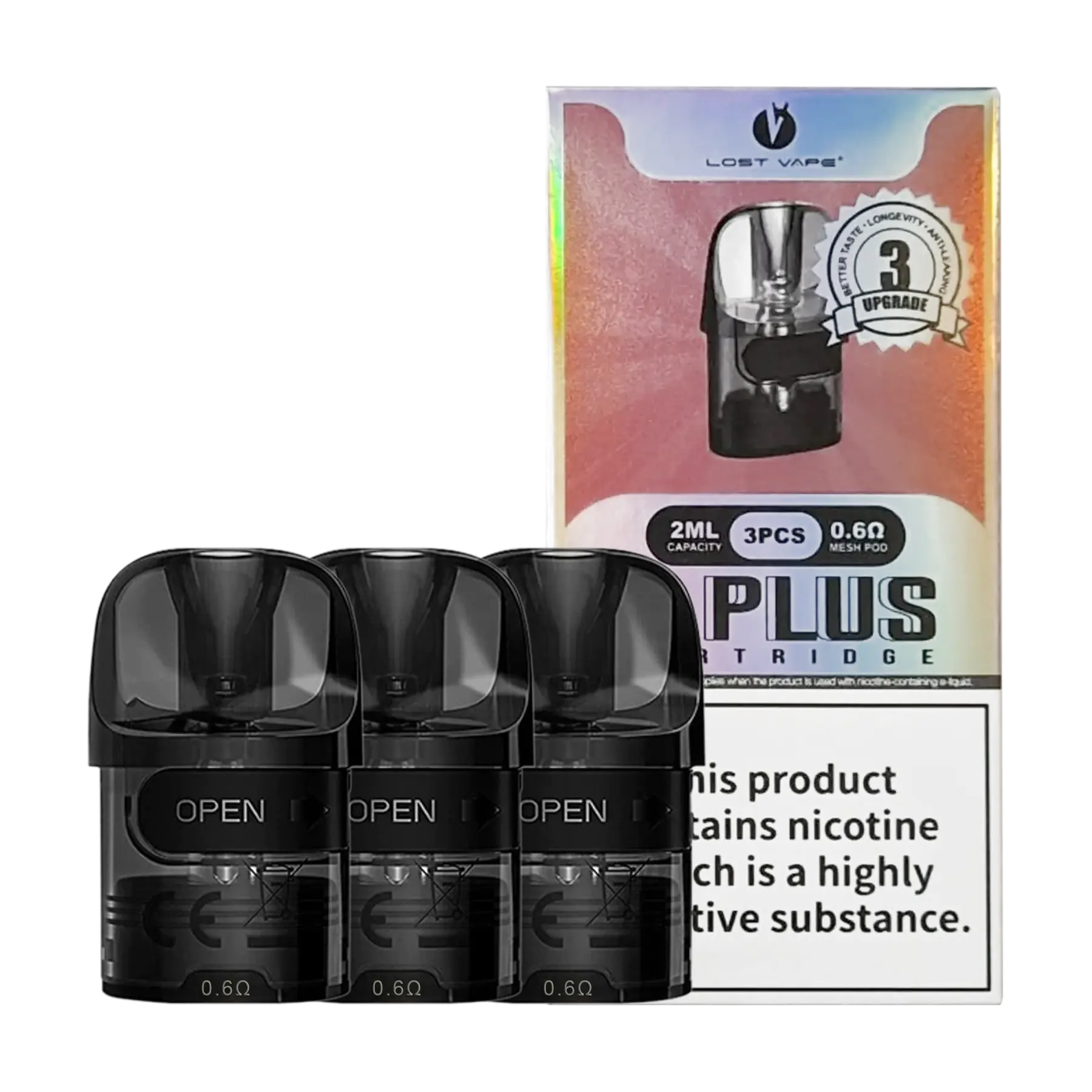Lost Vape E-Plus Replacement Pods - 0.6 ohm