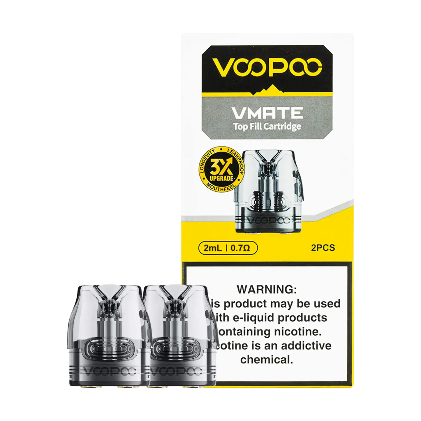Voopoo Vmate V1 Top Fill Replacement Pods - 0.7 ohm 2ml