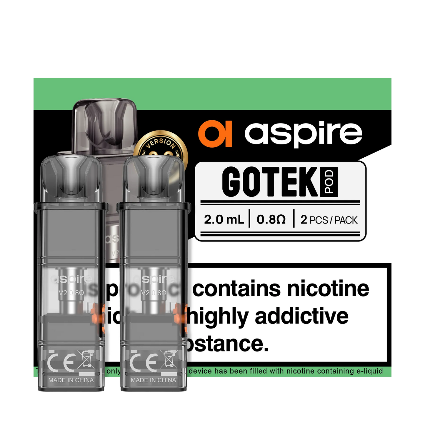 Aspire GoteK Replacement V2 Pods 2 Pack