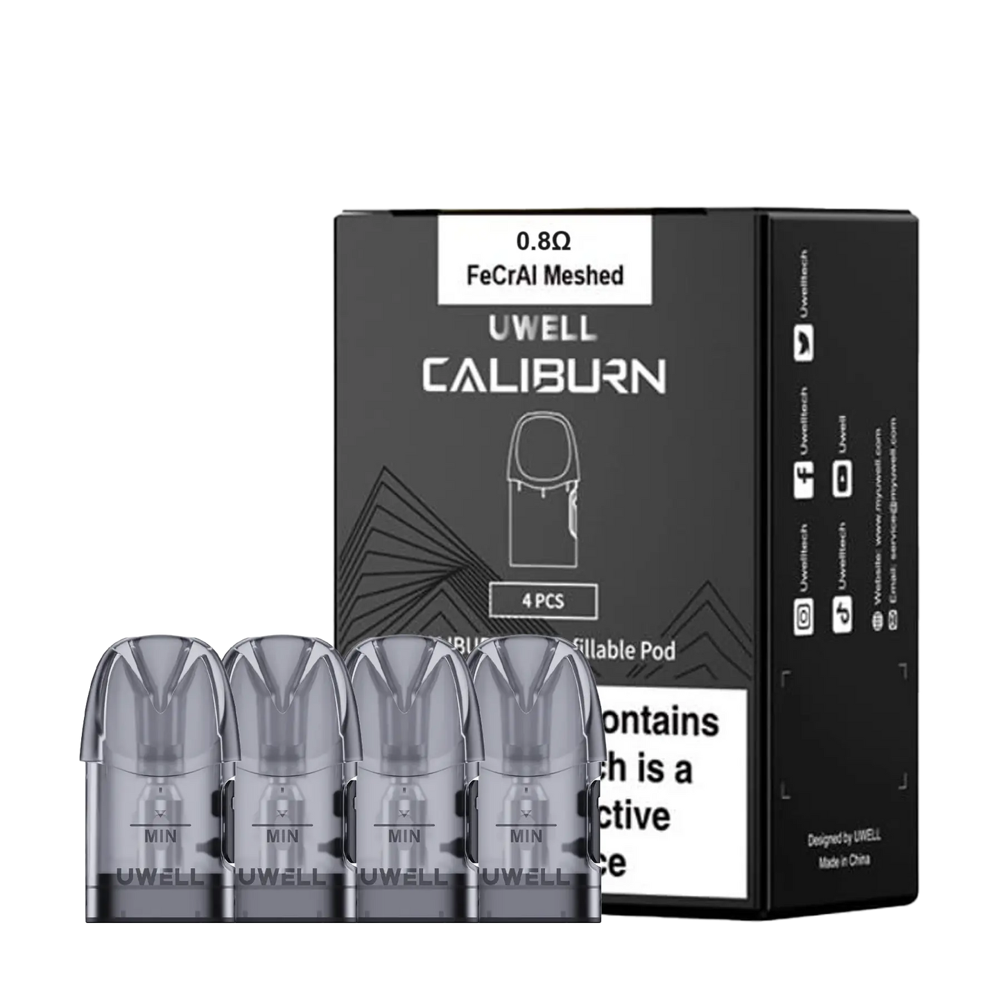 Uwell Caliburn A3S Replacement Pods - 0.8 ohm