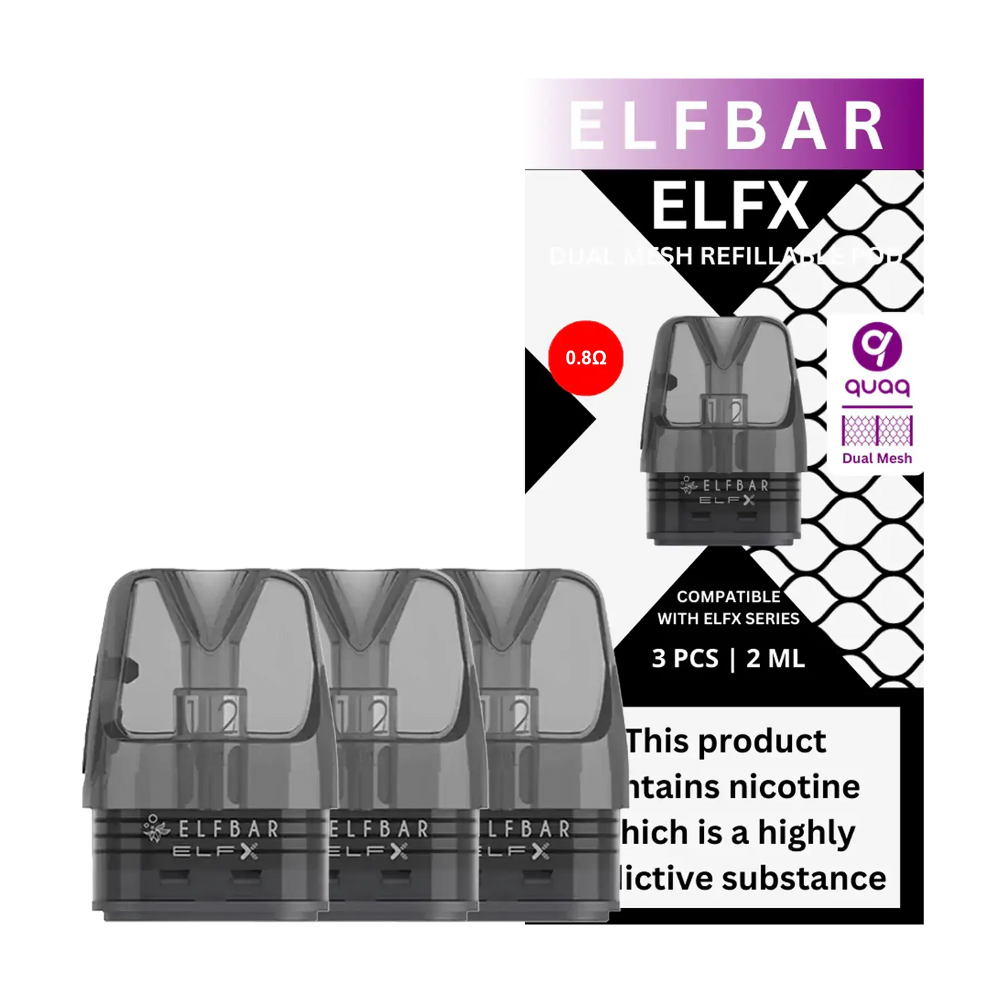 Elf Bar ELFX Replacement Pods - 0.8 ohm