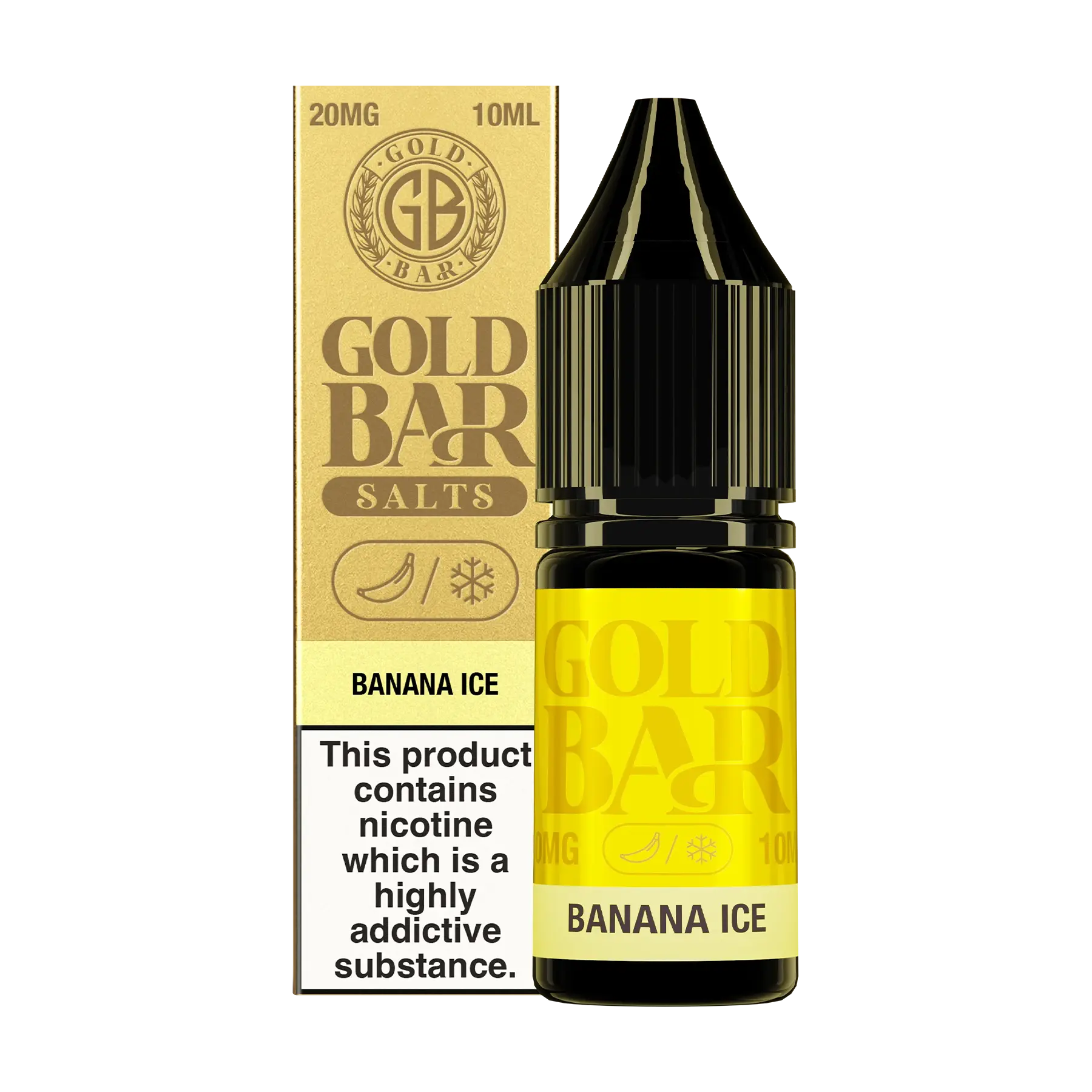 Gold Bar - Banana Ice 10ml E Liquid Nicotine Salt