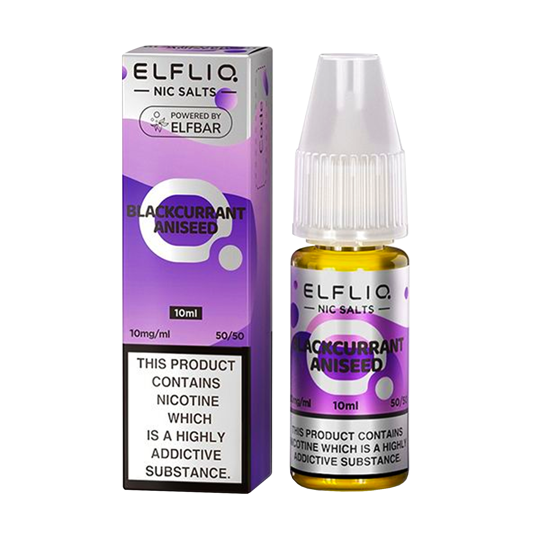 Elfliq: The Official Elf Bar Liquid - Blackcurrant Aniseed 10ml E-Liquid Nicotine Salt