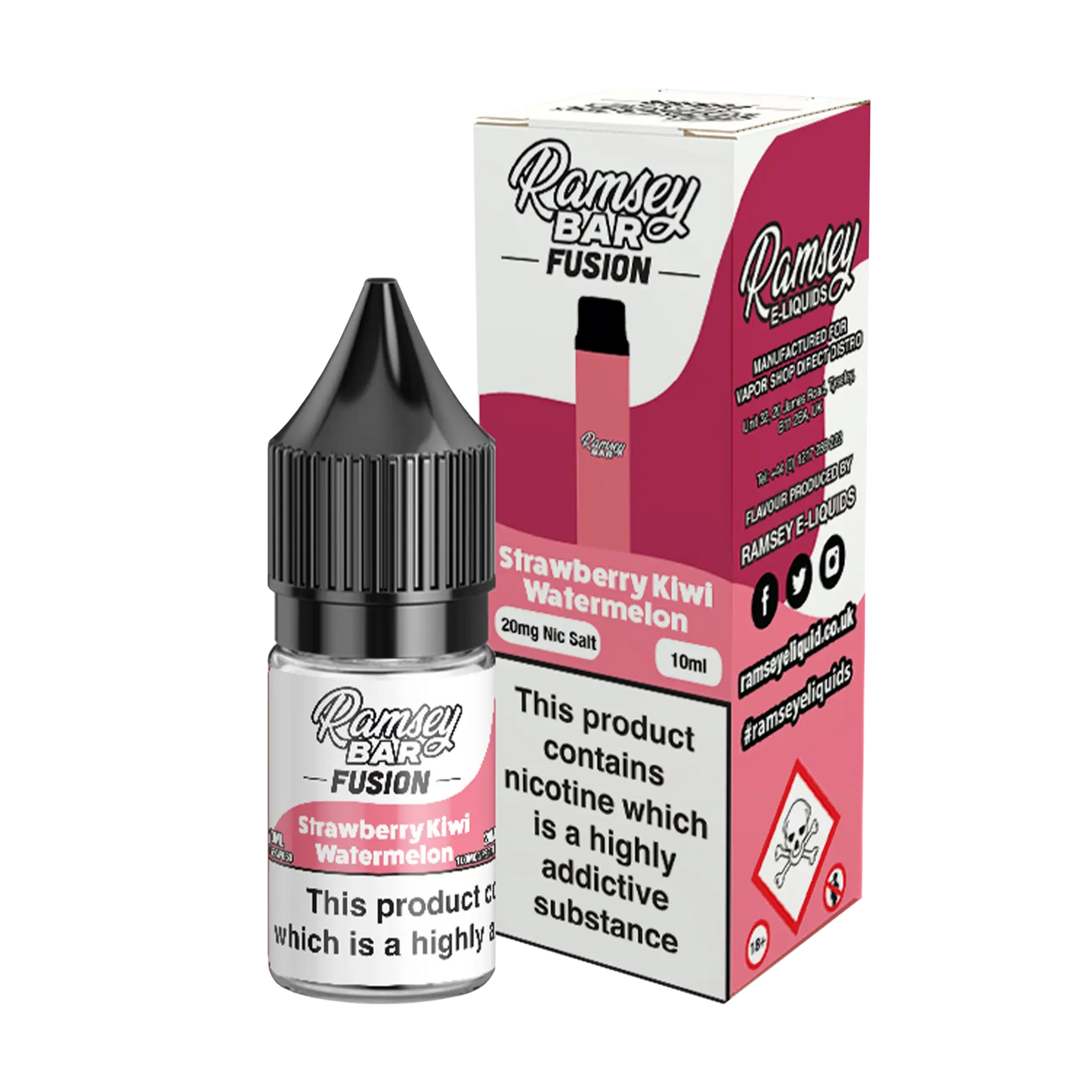 Ramsey Bar Fusion Nicotine Salt - Strawberry Kiwi Watermelon