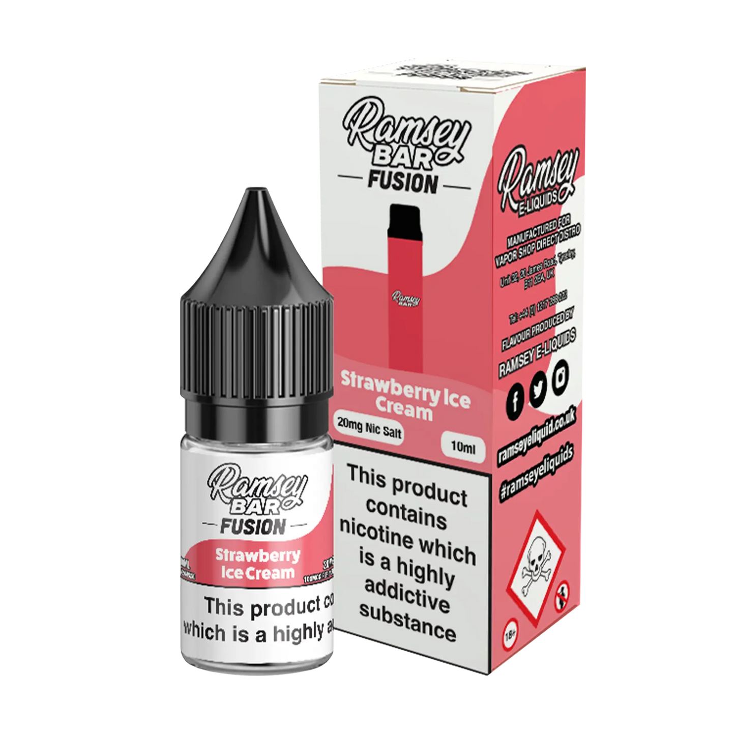 Ramsey Bar Fusion Nicotine Salt - Strawberry Ice Cream