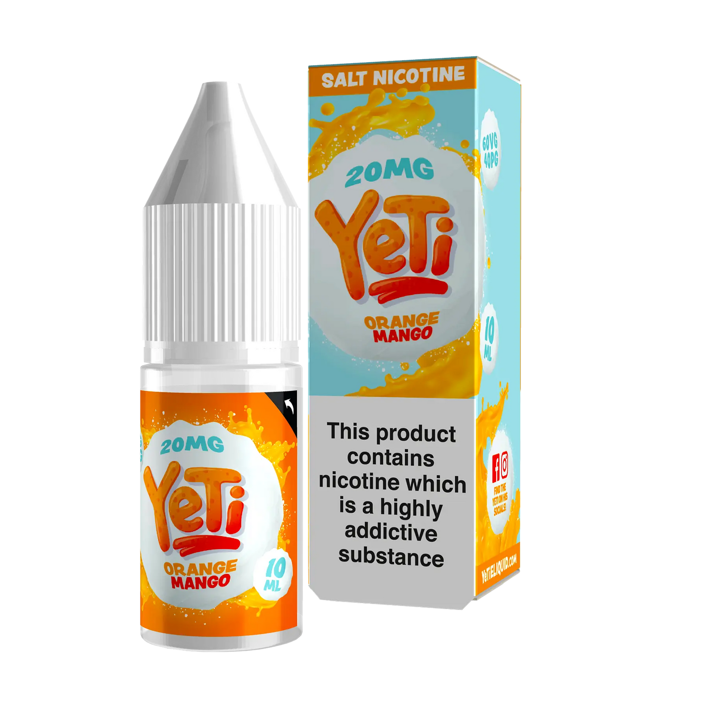 Yeti 10ml Nicotine Salt - Orange Mango