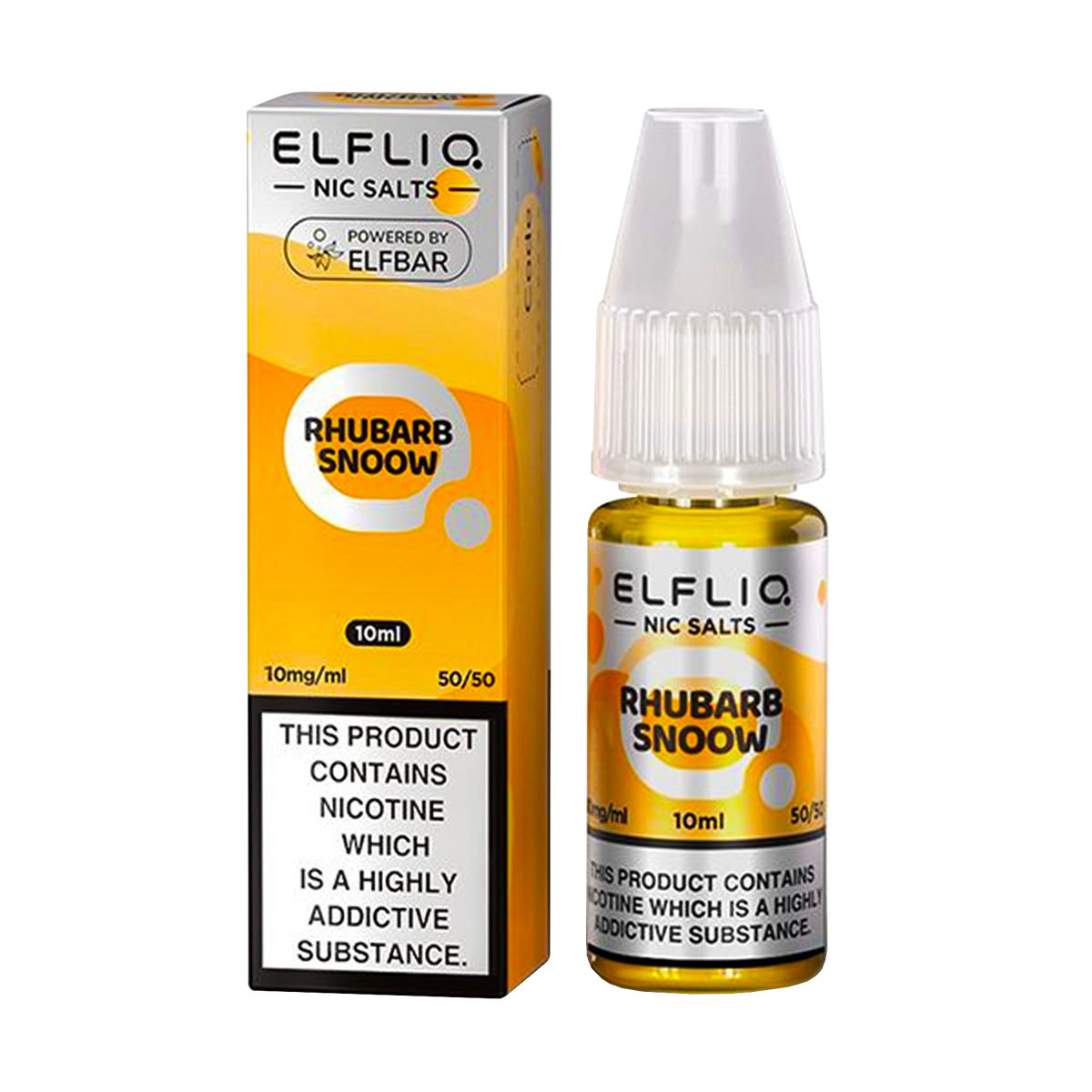 Elfliq: The Official Elf Bar Liquid - Rhubarb Snoow 10ml E-Liquid Nicotine Salt