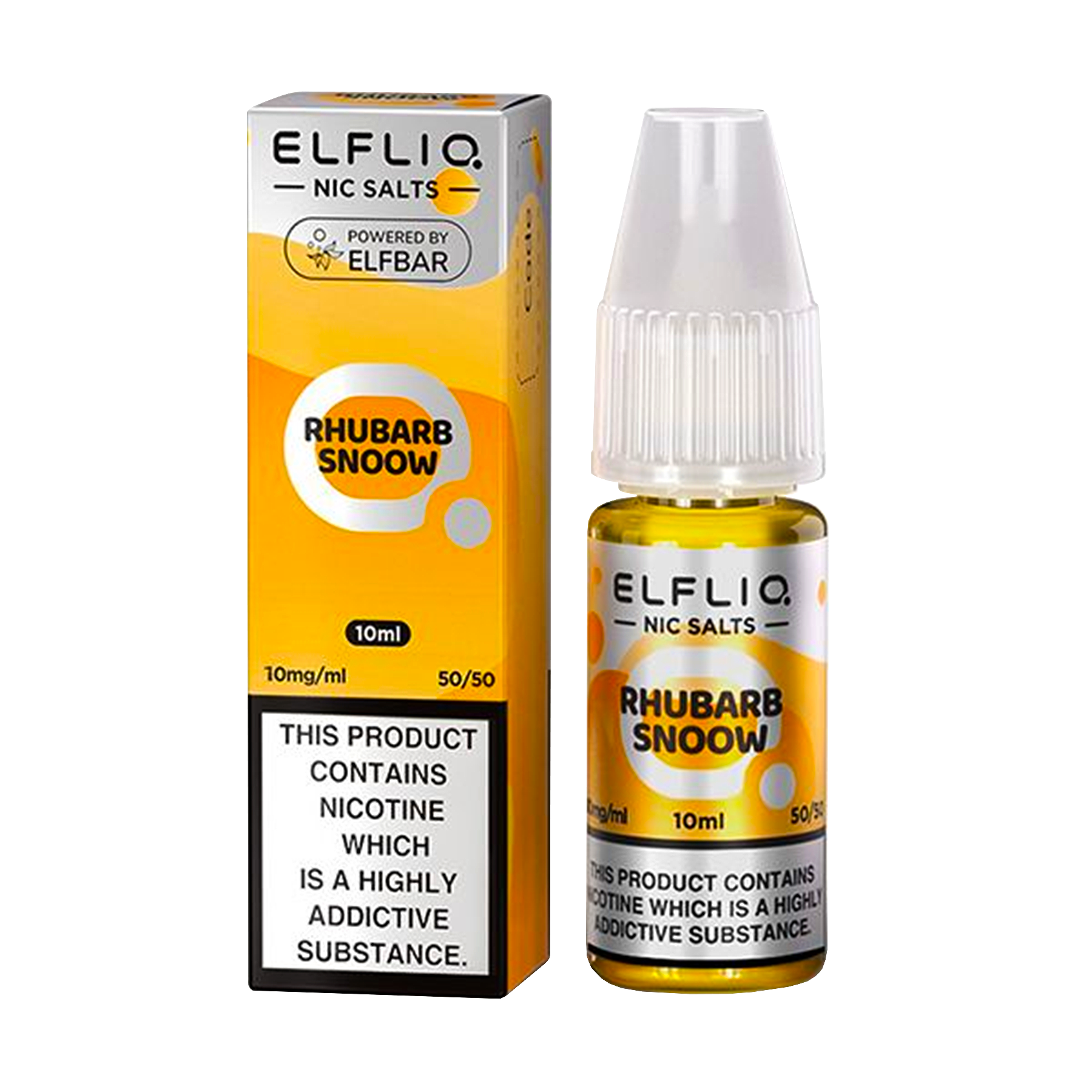 Elfliq: The Official Elf Bar Liquid - Rhubarb Snoow 10ml E-Liquid Nicotine Salt