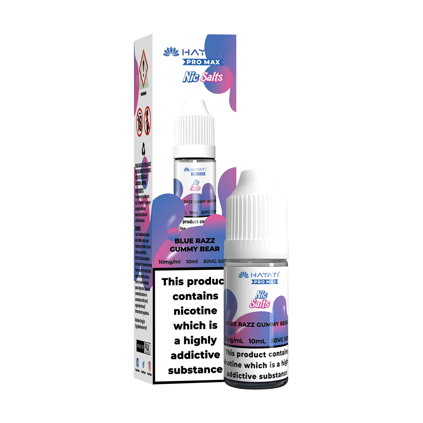 Hayati Pro Max 10ml Nicotine Salt - Blue Razz Gummy Bear