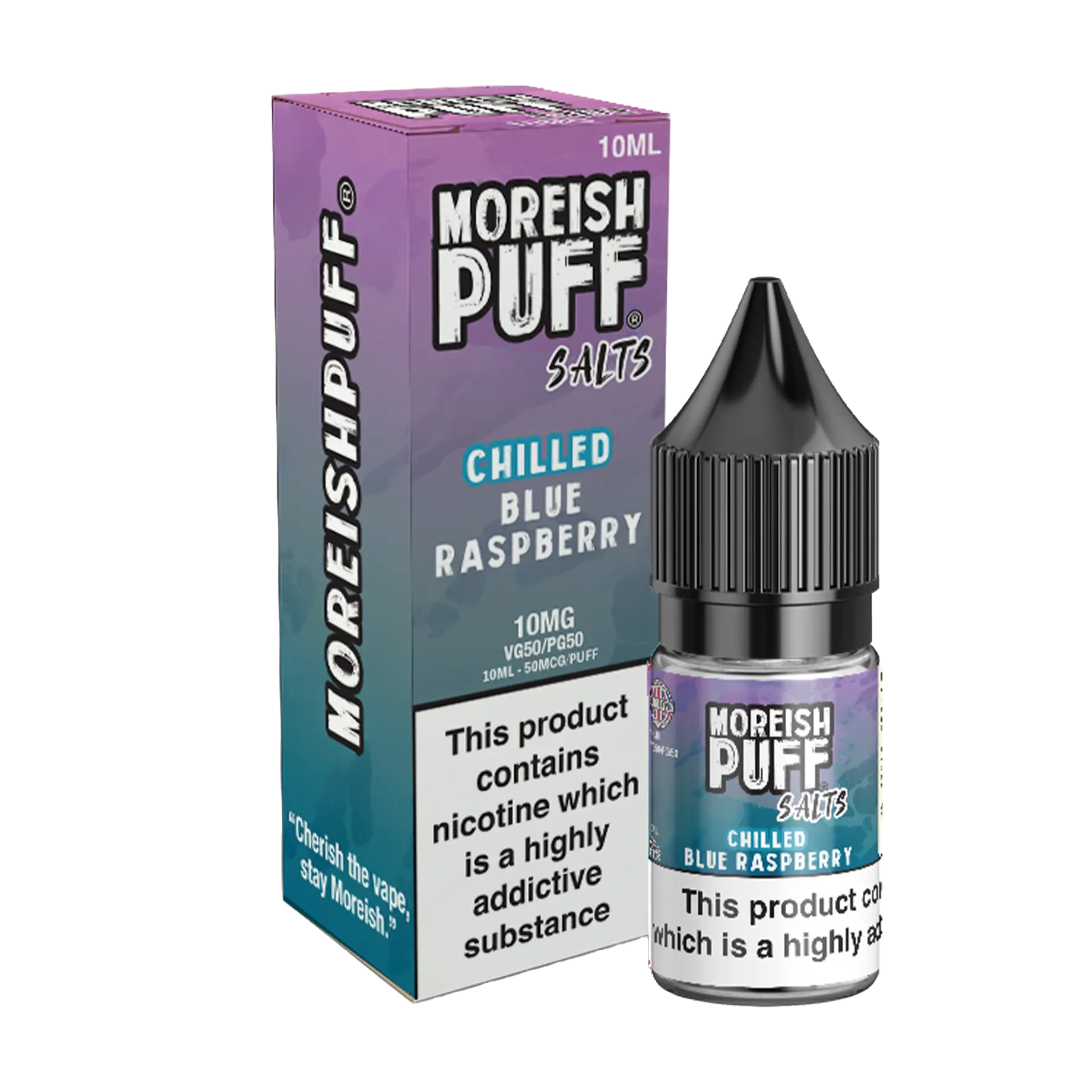 Moreish Puff 10ml Nicotine Salt - Chilled Blue Raspberry