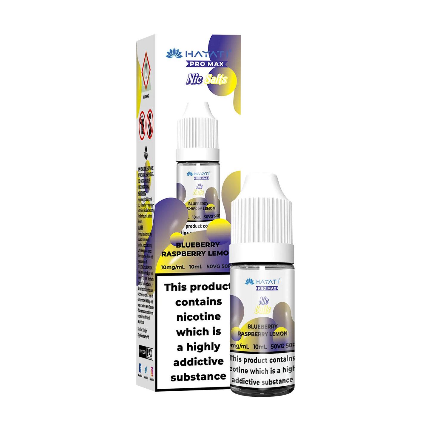 Hayati Pro Max 10ml Nicotine Salt - Blueberry Raspberry Lemon
