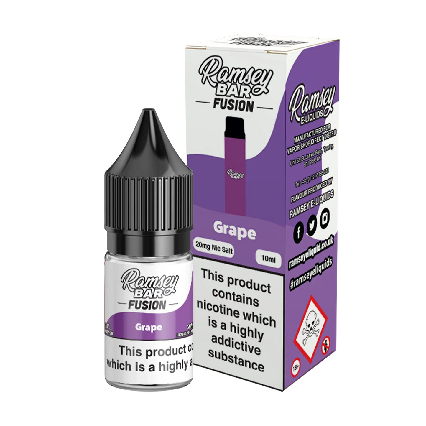 Ramsey Bar Fusion Nicotine Salt - Grape