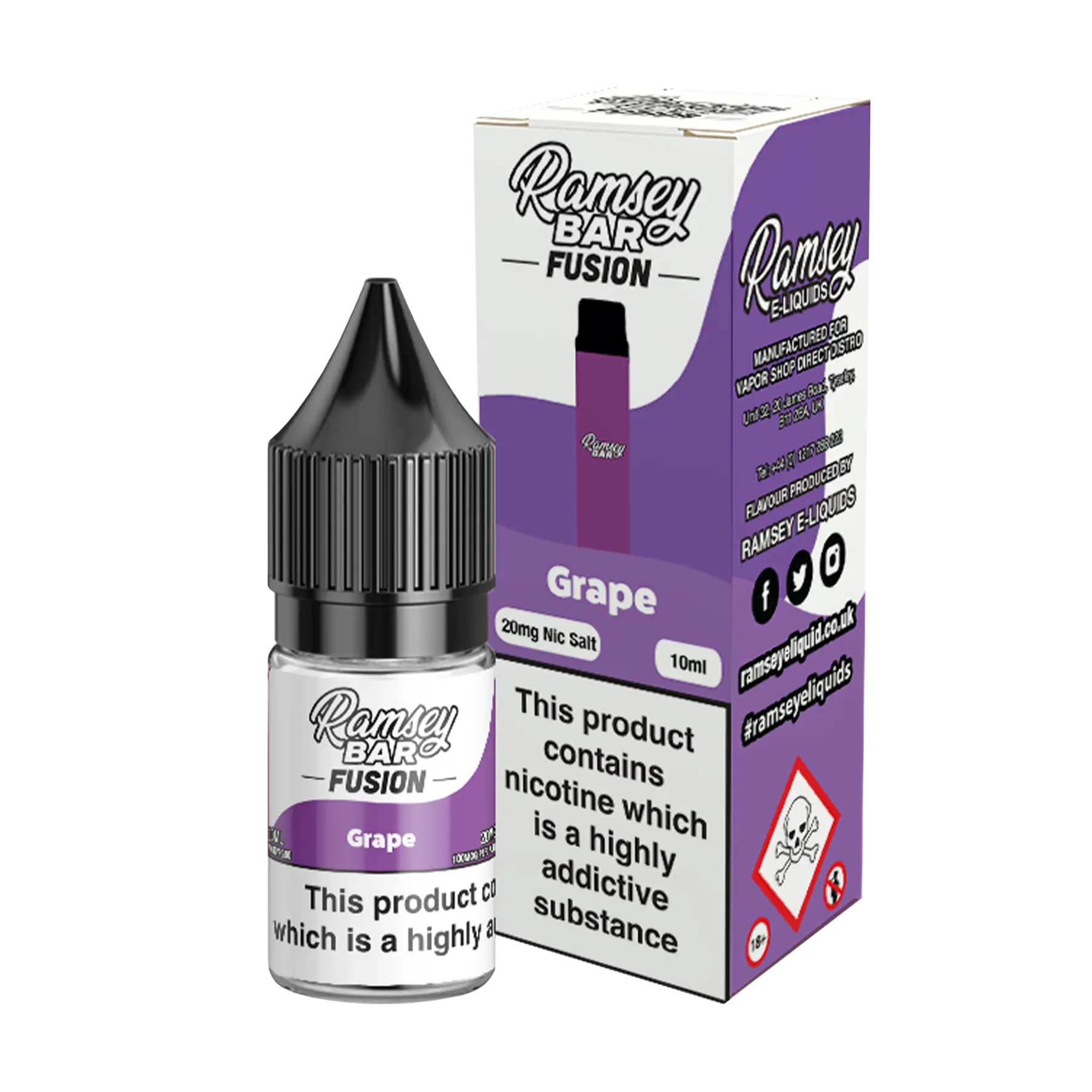 Ramsey Bar Fusion - 10ml E Liquid Nicotine Salt