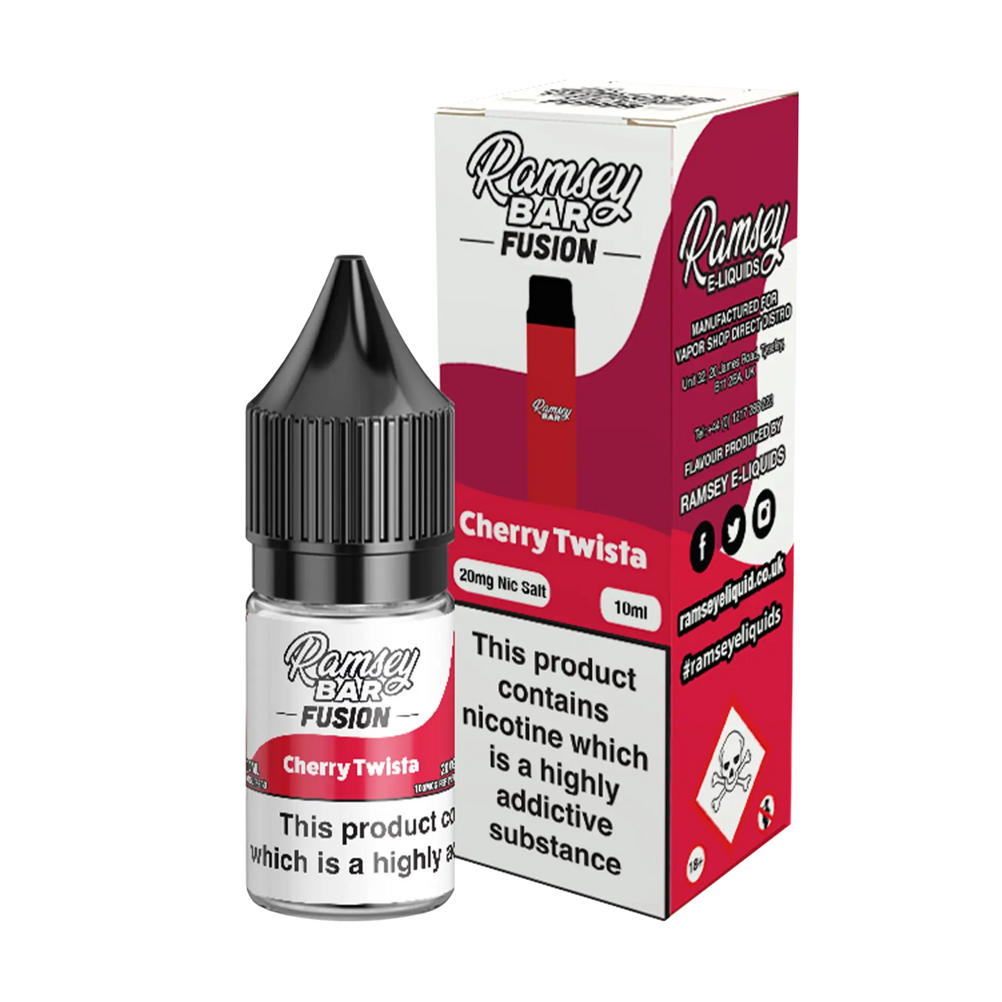 Ramsey Bar Fusion Nicotine Salt - Cherry Twista