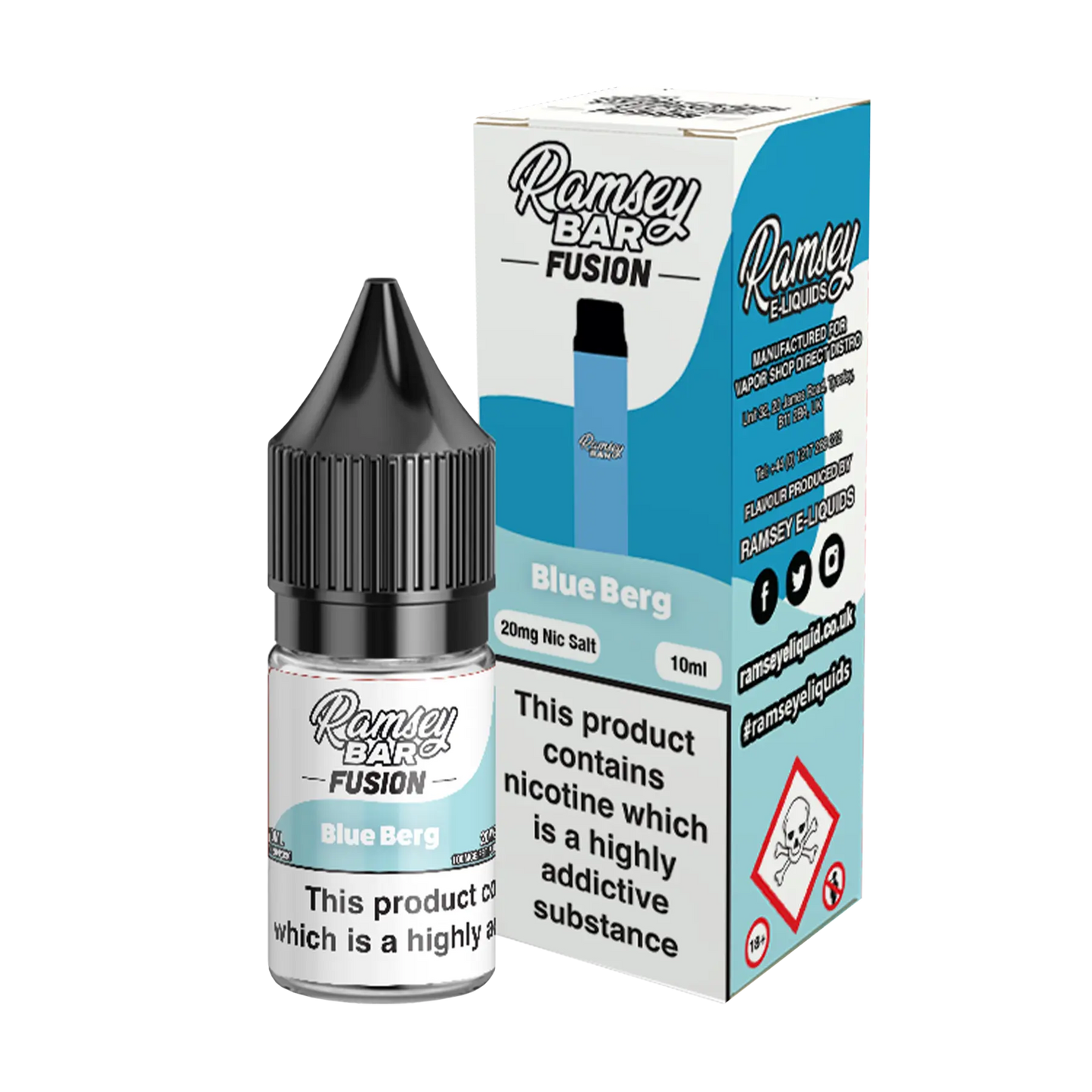 Ramsey Bar Fusion Nicotine Salt - Blueberg
