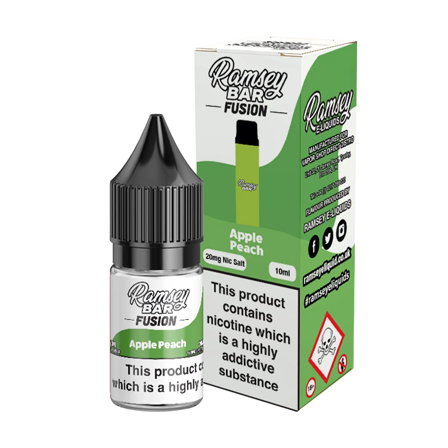 Ramsey Bar Fusion Nicotine Salt - Apple Peach
