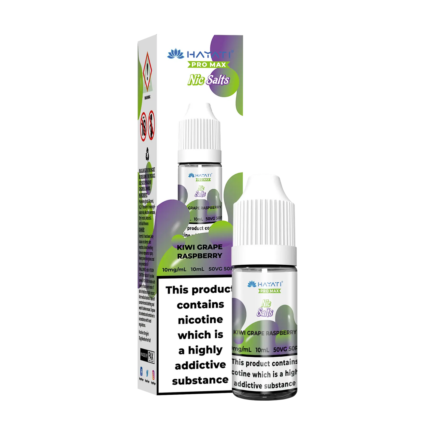Hayati Pro Max 10ml Nicotine Salt - Kiwi Grape Raspberry