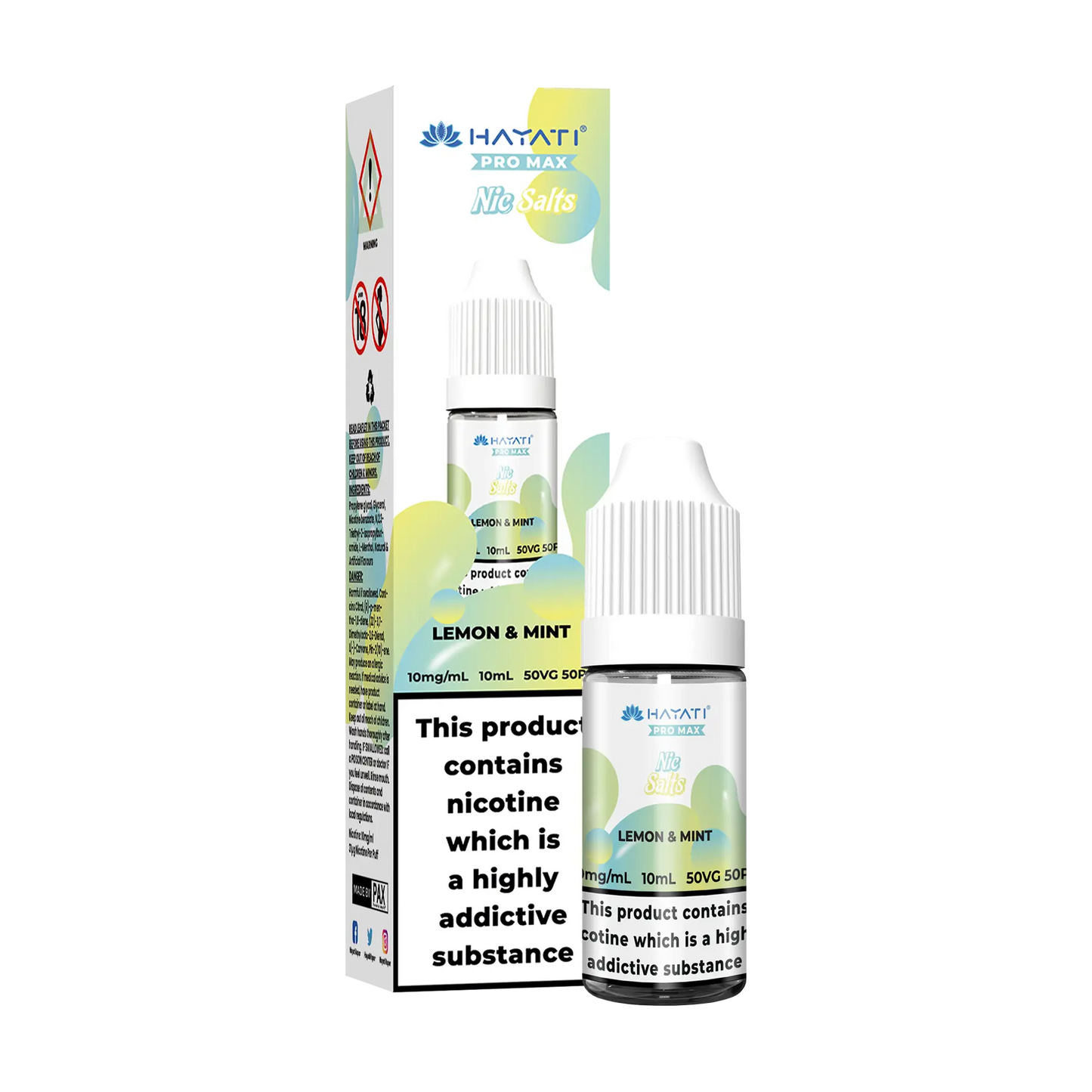 Hayati Pro Max 10ml Nicotine Salt - Lemon & Mint