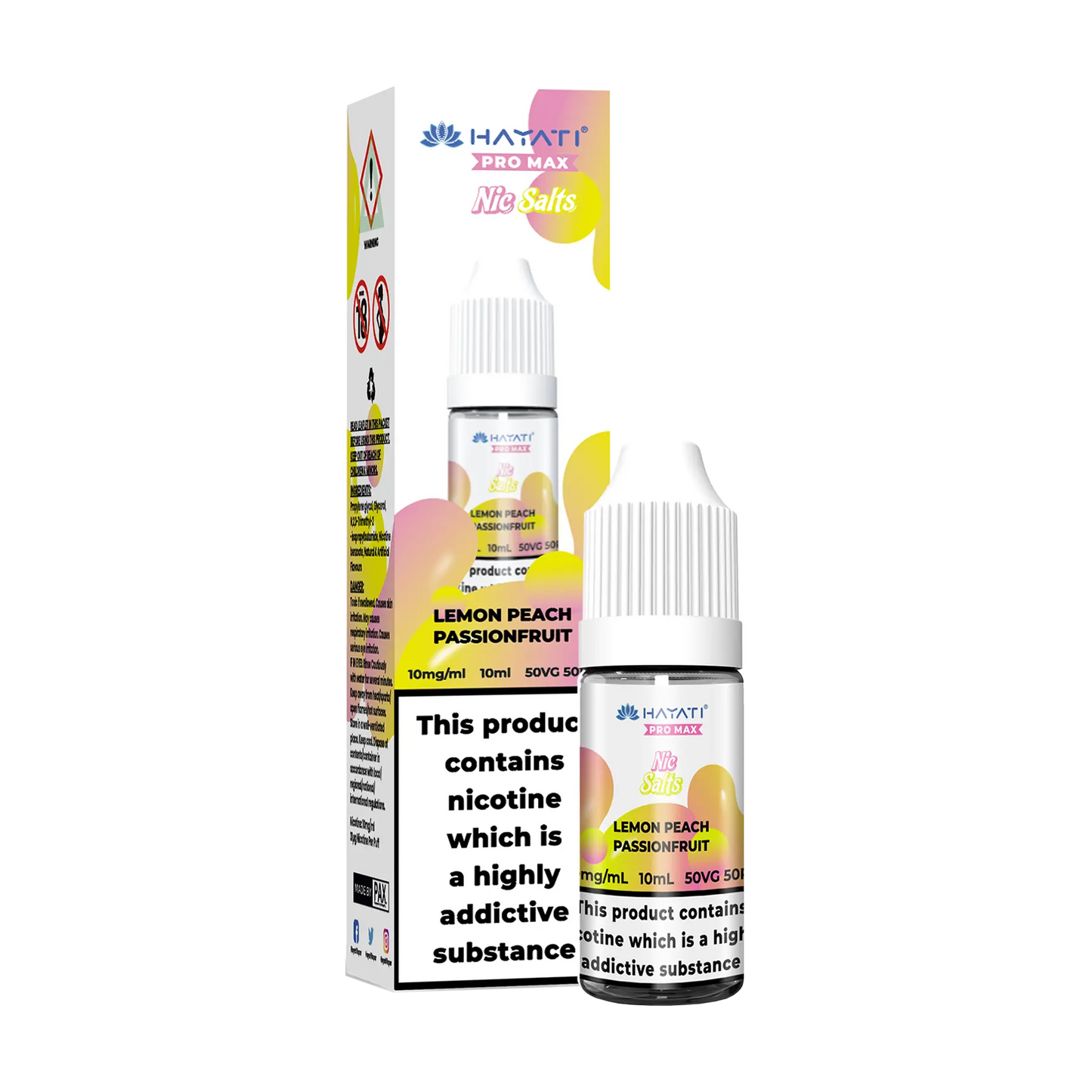 Hayati Pro Max 10ml Nicotine Salt - Lemon Peach Passionfruit