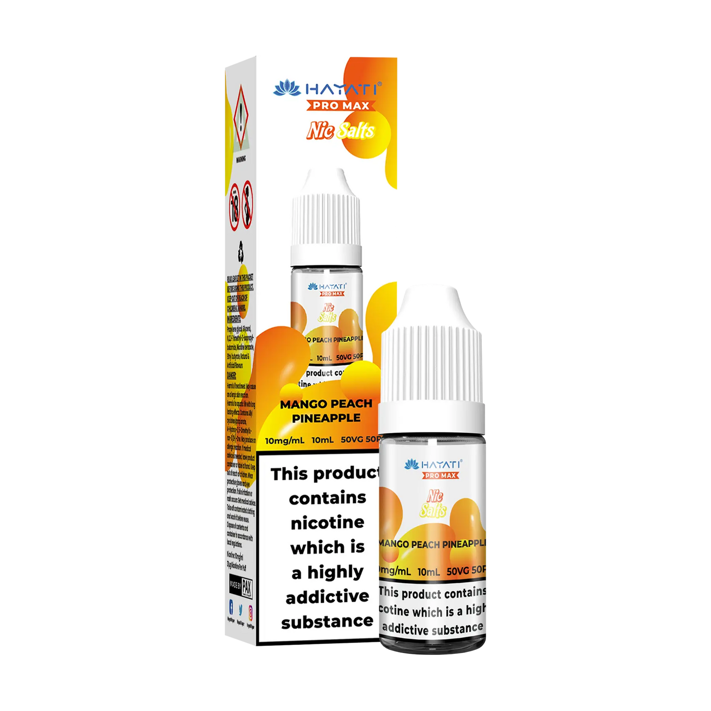 Hayati Pro Max 10ml Nicotine Salt - Mango Peach Pineapple