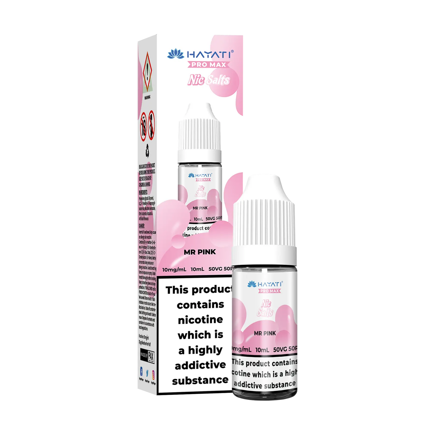 Hayati Pro Max 10ml Nicotine Salt - Mr Pink