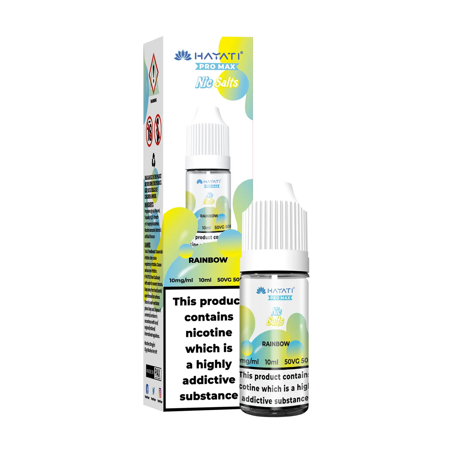 Hayati Pro Max 10ml Nicotine Salt - Rainbow