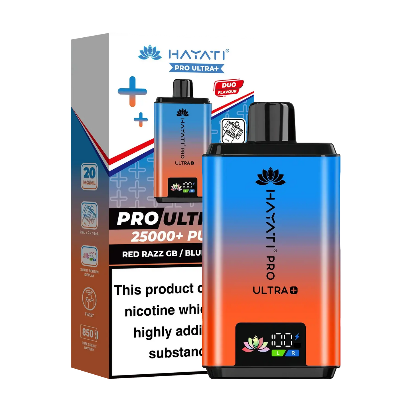 Hayati Pro Ultra 25K Prefilled Vape Kit - Red Razz GB Blueberry