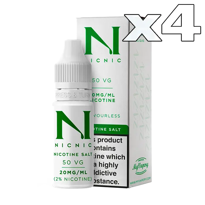 4x Nic Nic 10ml 50/50 20mg Nicotine Salt Shot