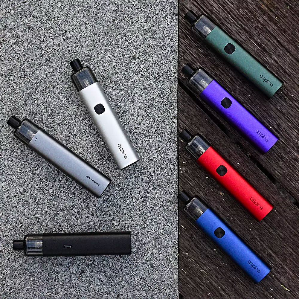 The Aspire AVP Cube Kit is available in seven colours; Amethyst Purple, Garnet Red, Hunter Green, Jet Black, Navy Blue, Quicksilver & Space Grey.