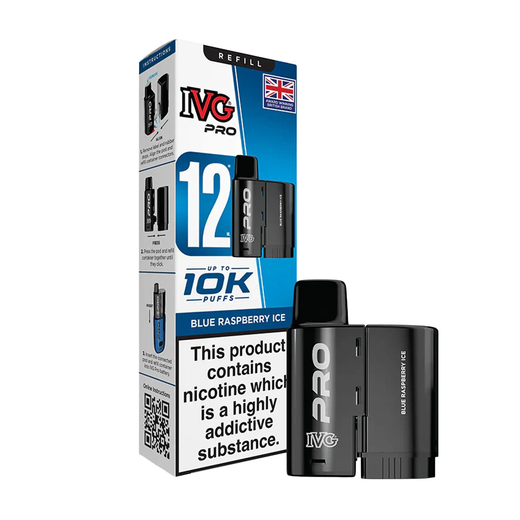 IVG Pro 12 Replacement Pods - Blue Raspberry Ice