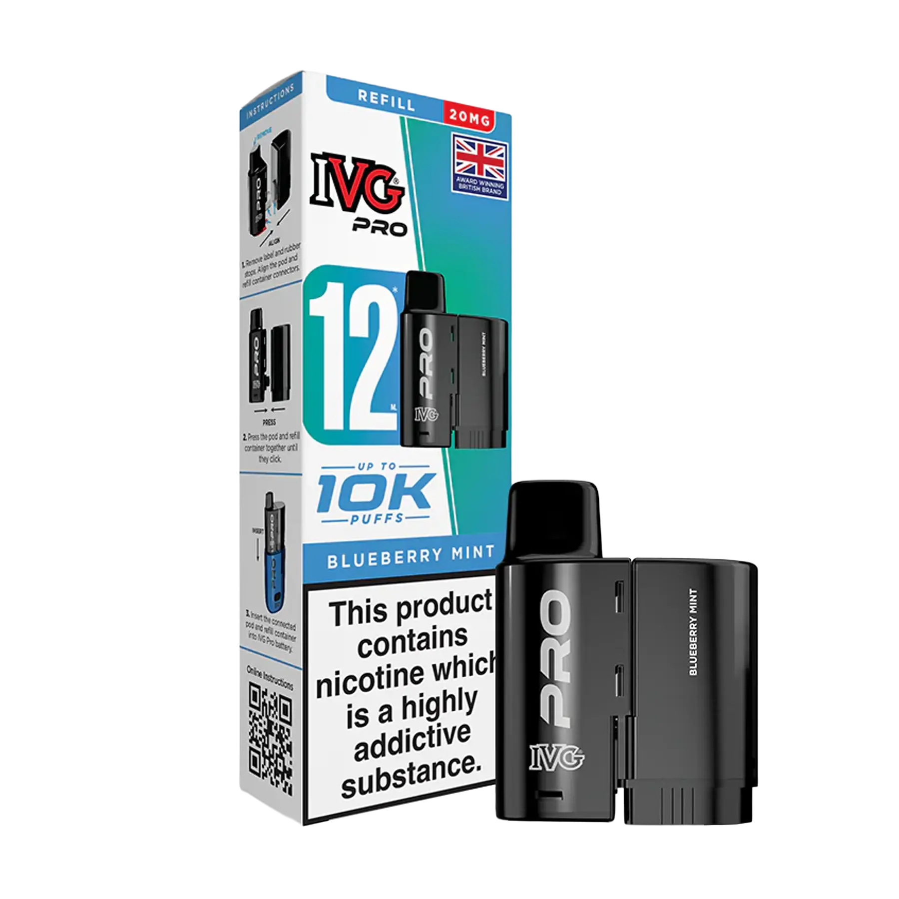 IVG Pro 12 Replacement Pods - Blueberry Mint