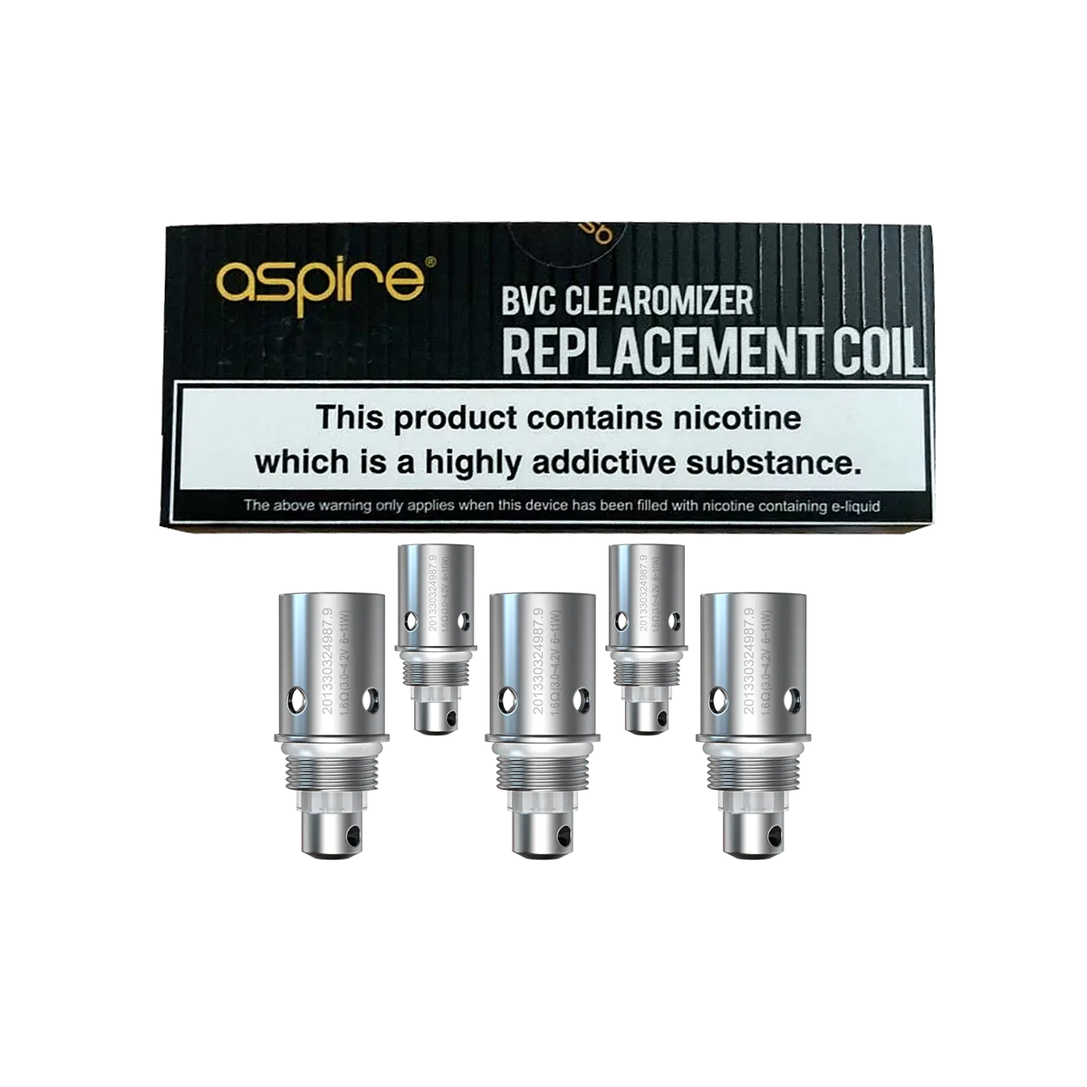 Aspire UK BVC 1.6 ohm Replacement Coils - 5 pack