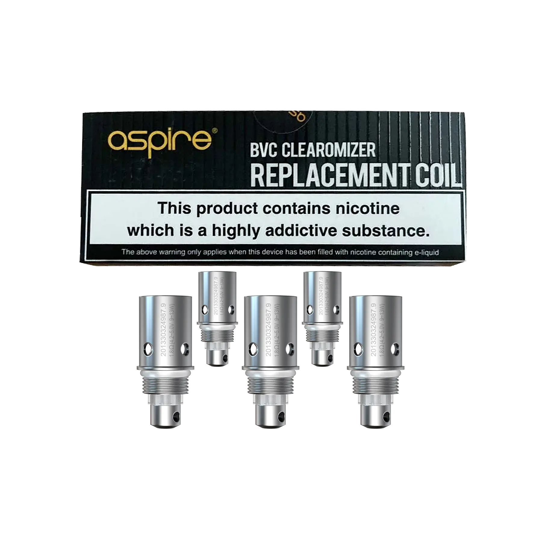 Aspire BVC Replacement Coils - 1.8ohm, Compatible With CE5, ET, Vivi Nova, Davide Tanks Aspire Nautilus Coils 1.8 Aspire BVC Replacement Coils - 1.8ohm, Compatible With CE5, ET, Vivi Nova, Davide Tanks Aspire Nautilus Coils 1.8