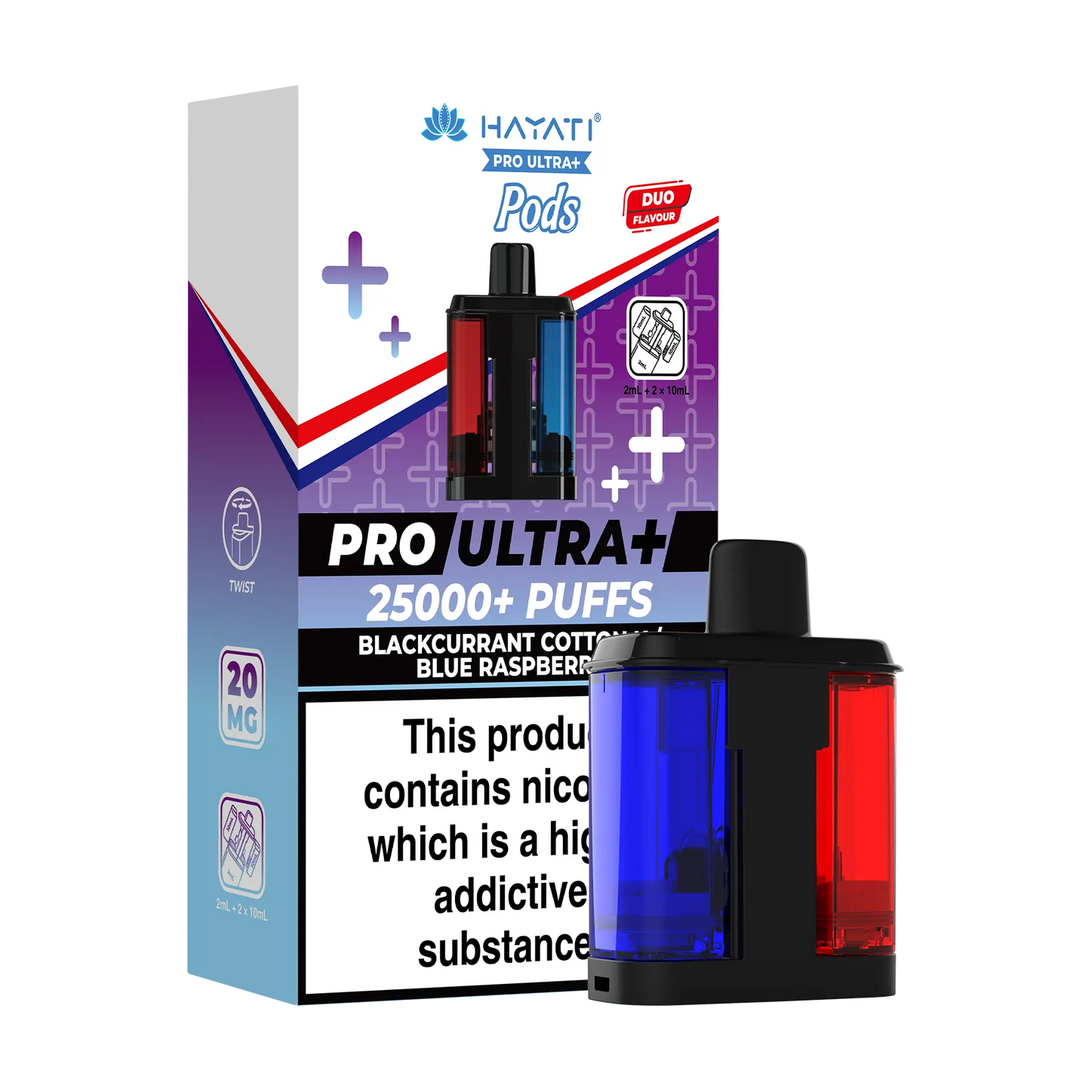 Hayati Pro Ultra 25k Replacement Pods - Blueberry Cotton K Blue Raspberry