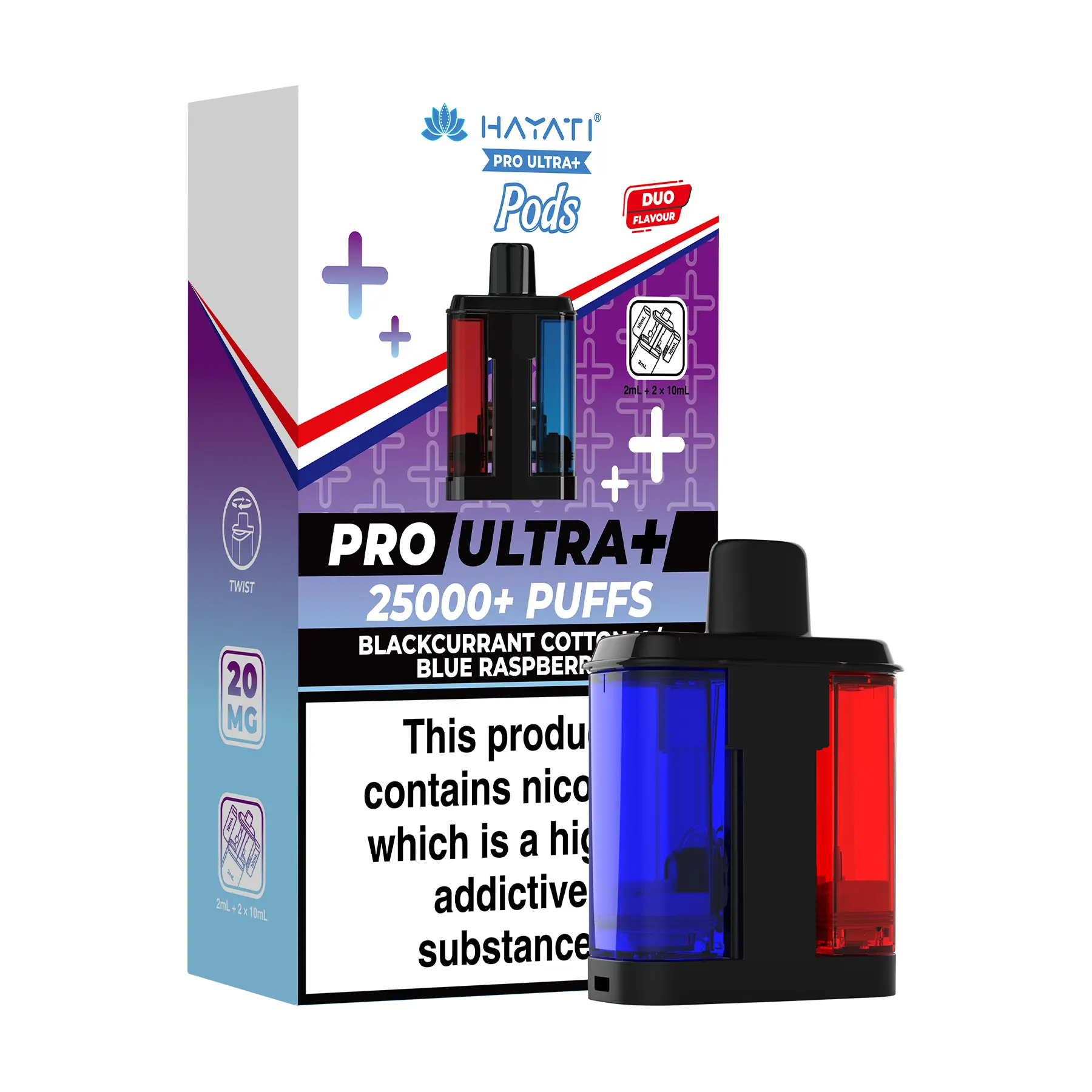 Hayati Pro Ultra 25k Replacement Pods - Blueberry Cotton K Blue Raspberry