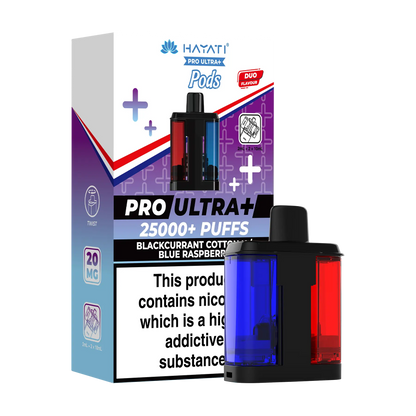 Hayati Pro Ultra 25k Replacement Pods - Blueberry Cotton K Blue Raspberry
