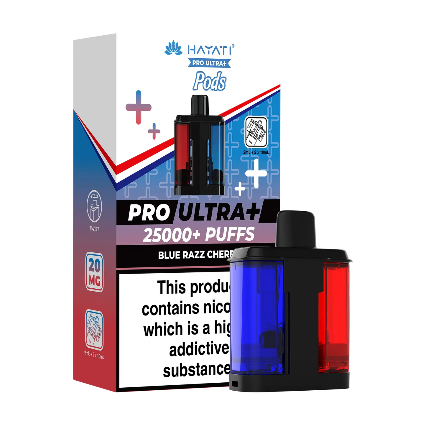 Hayati Pro Ultra 25k Replacement Pods - Blue Razz Cherry