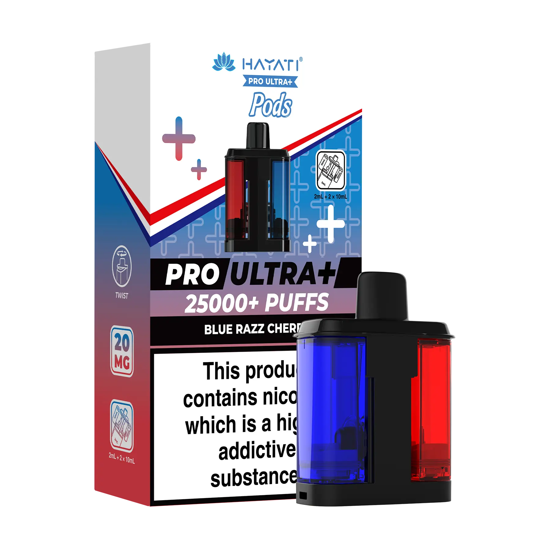 Hayati Pro Ultra 25k Replacement Pods - Blue Razz Cherry