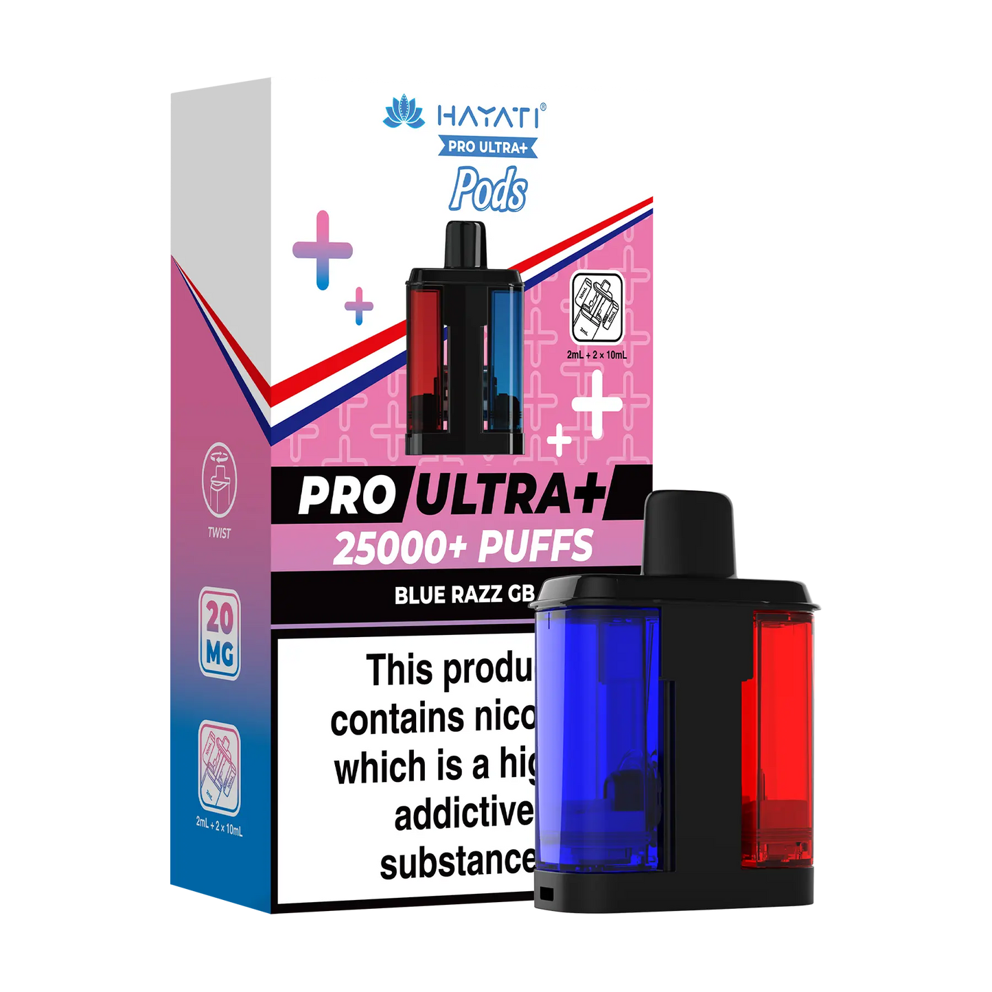 Hayati Pro Ultra 25k Replacement Pods - Blue Razz GB