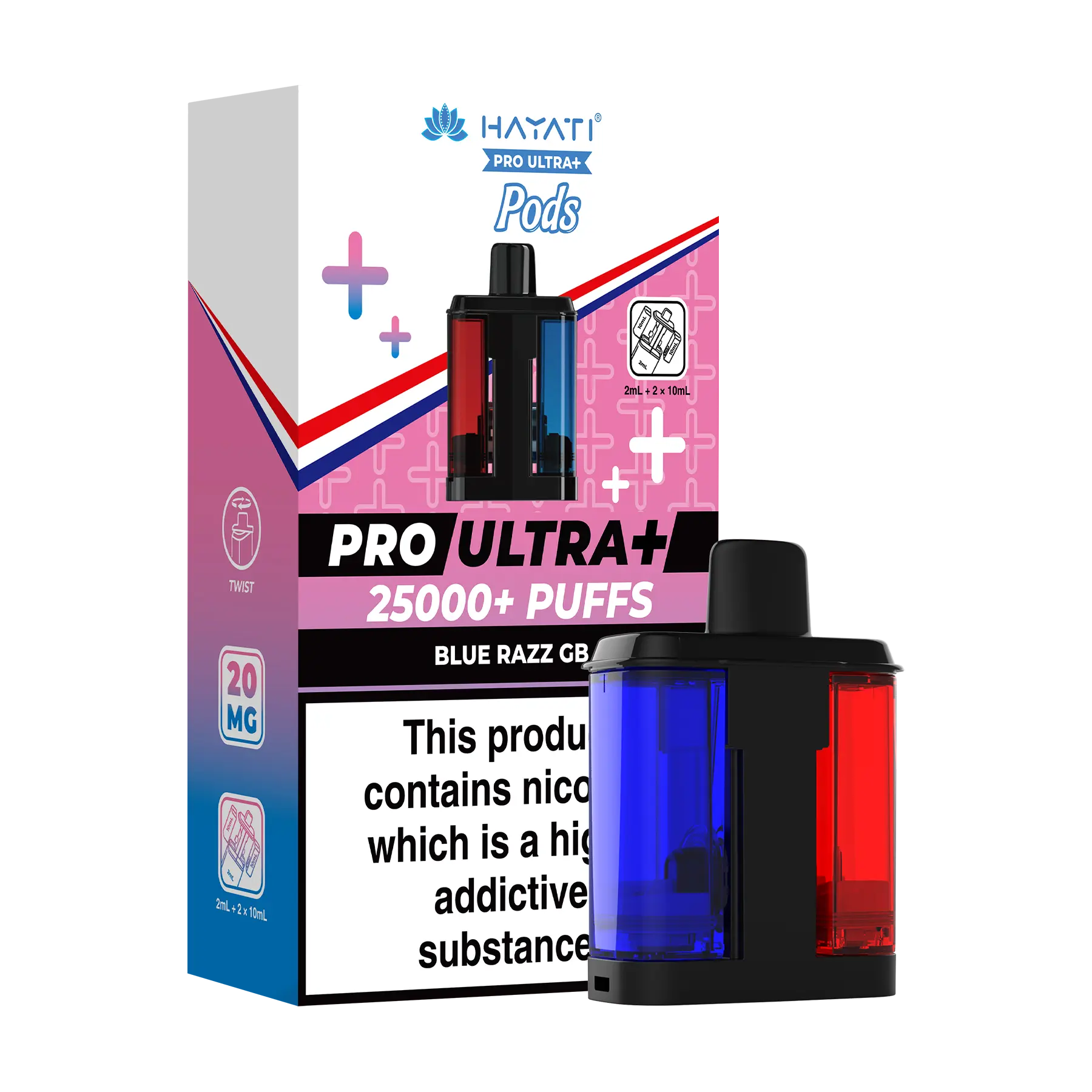 Hayati Pro Ultra 25k Replacement Pods - Blue Razz GB