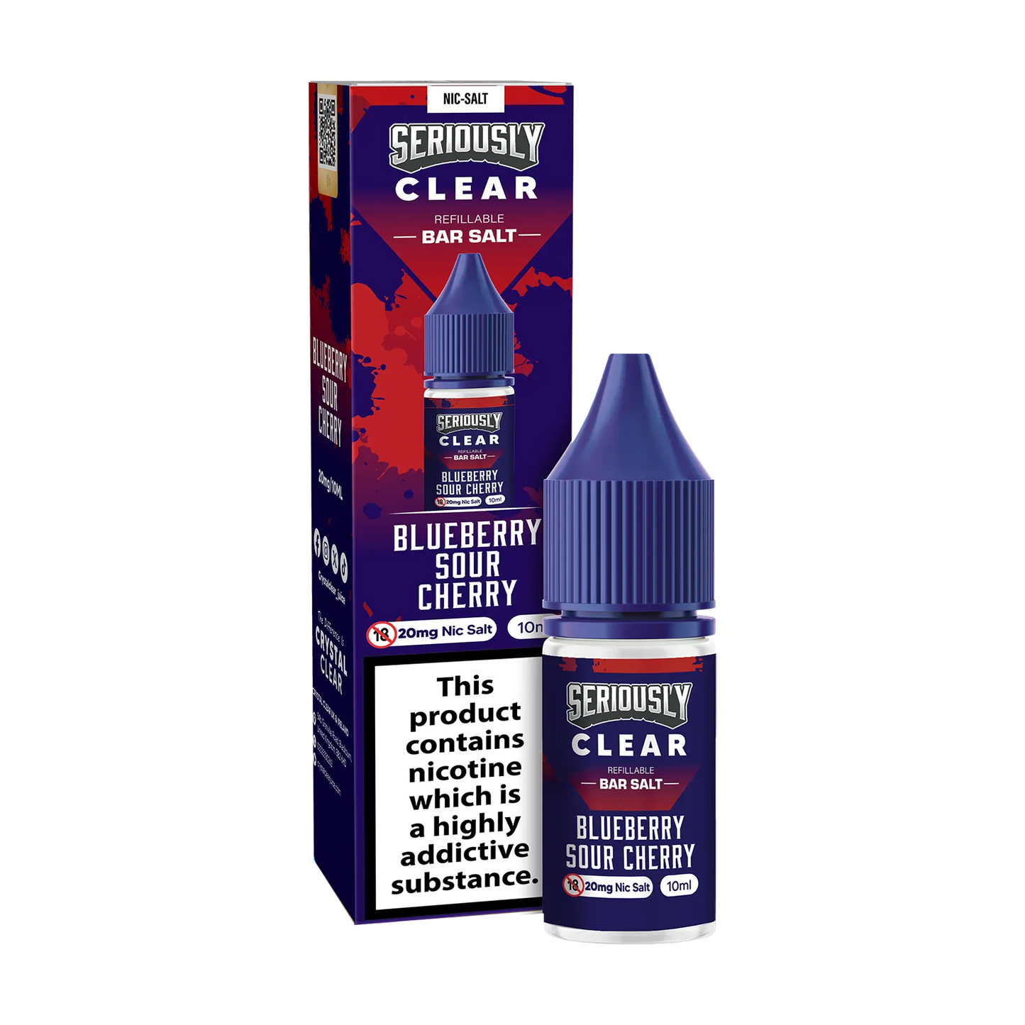 Doozy Seriously Clear 10ml Nicotine Salt - Blueberry Sour Cherry