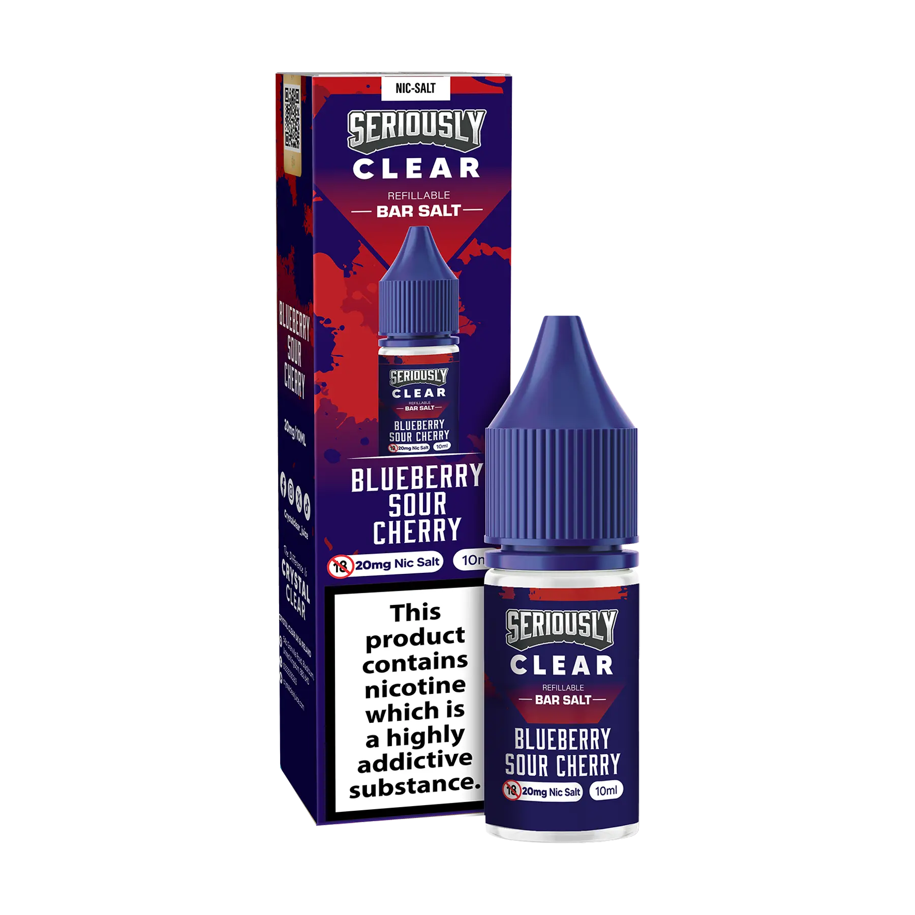Doozy Seriously Clear 10ml Nicotine Salt - Blueberry Sour Cherry